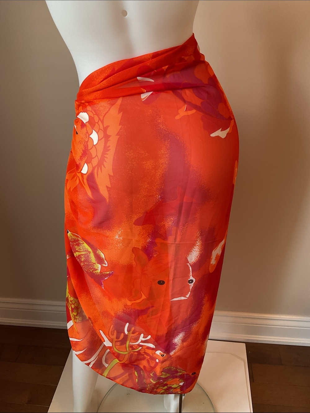 Symphony Patterned Scarf/Cover Up - Picture 3 of 8